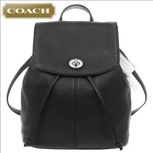 Coach Black Park Pebble Leather Backpack